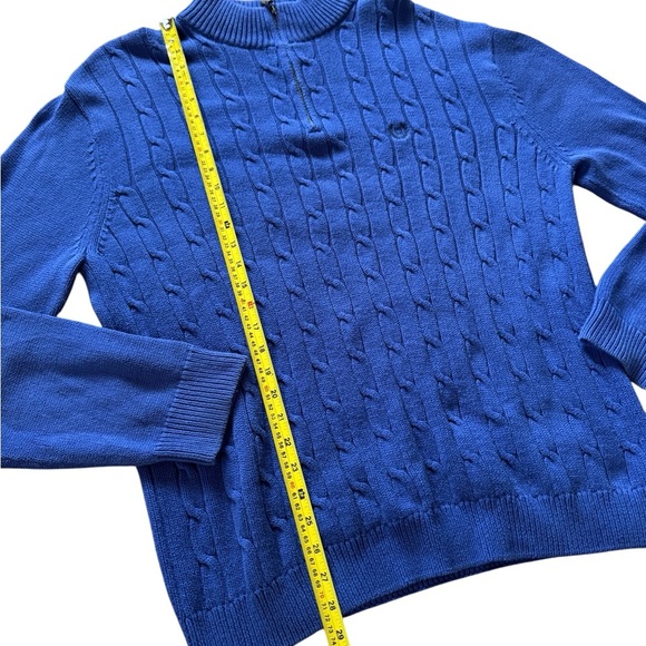 Chaps Cable Knit Sweater Men Size Large 1/4 Zip - Picture 2 of 3